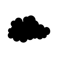 Black and white silhouette of a fluffy cloud in the sky