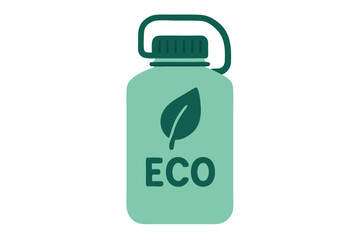 EcoFriendly Water Bottle with Leaf Symbol and Handle Design