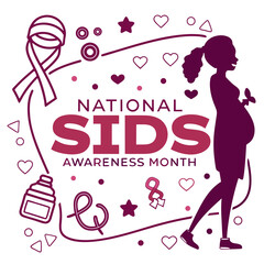 NATIONAL SUDDEN INFANT DEATH SYNDROME AWARENESS MONTH vector illustration