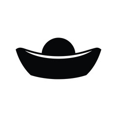 Stylized silhouette of a Chinese sycee or yuanbao, a traditional gold ingot