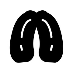 Silhouette illustration of deer or livestock tracks, a hoof print icon