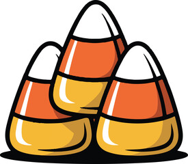 Candy corn trio silhouette vector