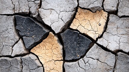 salt crust pattern of a dried salt lake bed under the sun, forming abstract geometric designs, showcasing natural textures and environmental details, ideal for backgrounds or eco-related editorial 