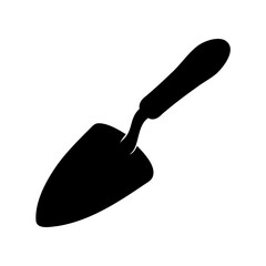 Silhouette of a garden trowel, simple gardening tool for planting seeds