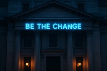 Obraz premium Building with a neon sign that says 