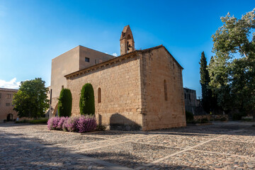 The 12th-century Romanesque Chapel of Saint Catherine in the main courtyard of the Royal Monastery of Poblet, a UNESCO World Heritage Site