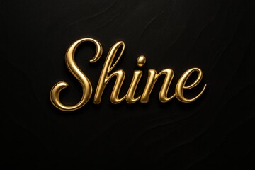 The word "shine" is written in gold letters on a black background. The gold letters give the impression of luxury and elegance, while the black background adds a sense of sophistication and mystery