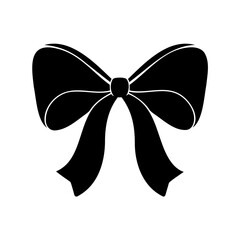 Elegant black bow illustration for gifts, celebrations, and stylish designs