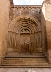 Magnificent Romanesque Portal Santa Maria de Agramunt Church Lérida Spain 13th Century Medieval North Facade Entrance and Archivoltst