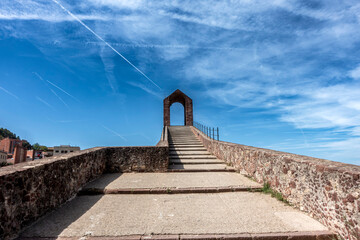 Historic Roman and Gothic Pont del Diable Bridge Martorell Barcelona Spain 13th Century Triumphal...