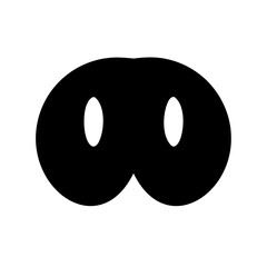 Abstract minimalistic illustration of two joined black circles with white ovals
