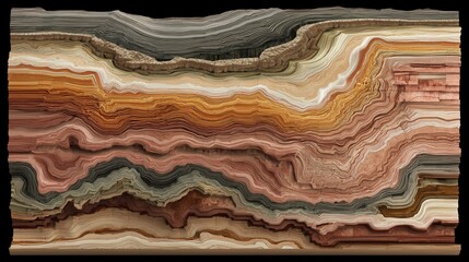 Abstract geological layers with multicolored stratification