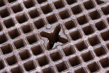Retro spillway grille close-up