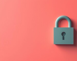 Minimal password management concept with glowing dots and padlock