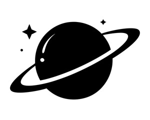 saturn with sparkle silhouette vector,Cosmos and planet vector 