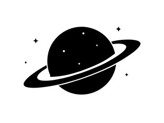 saturn with sparkle silhouette vector,Cosmos and planet vector 
