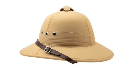 Isolated Safari Pith Helmet, Retro Colonial Sun Hat Headwear Fashion Accessory Gear