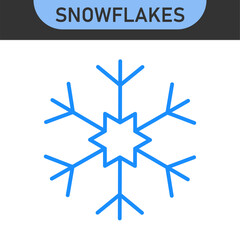 Set of blue Snowflakes icons. Vector winter icons