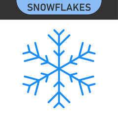 Set of blue Snowflakes icons. Vector winter icons