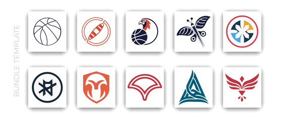 Fototapeta premium Abstract creative logo templates set, modern emblem and vector icon collection