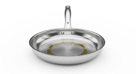 Professional stainless steel skillet for culinary excellence and home cooking white background