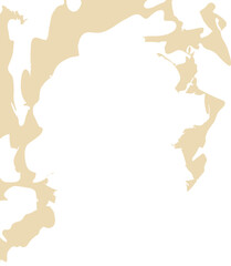 An abstract grunge frame with organic, uneven torn paper edges in a beige and black color scheme, creating a bold textured border effect