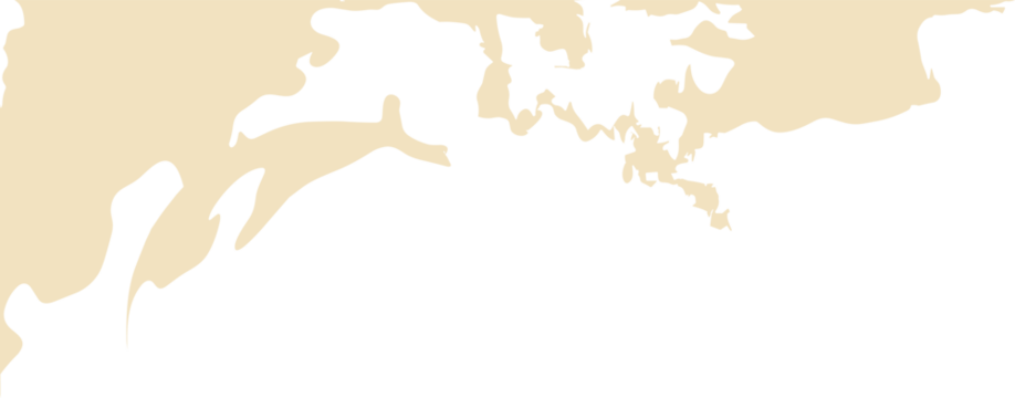 A minimalist abstract silhouette artwork depicting jagged, irregular black shapes forming a landscape against a beige background, resembling cliffs or rocky terrain.