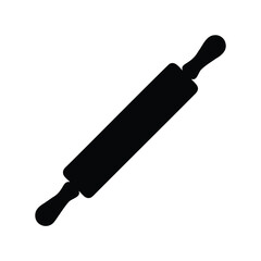 Silhouette of a traditional rolling pin used in baking pastries and dough