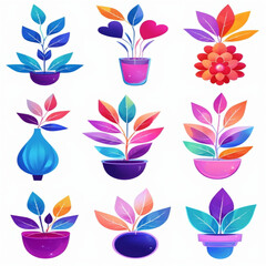 boho style, zen flower, spa icon, wellness symbol, lotus art, minimal floral, 