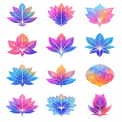 boho style, zen flower, spa icon, wellness symbol, lotus art, minimal floral, 