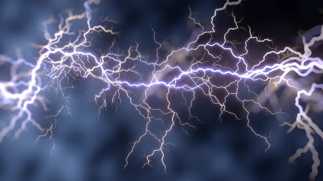 Electric Symphony: A mesmerizing dance of electricity weaves its way across a moody, atmospheric sky, capturing the raw power and untamed beauty of nature.