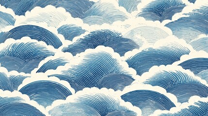 Traditional Japanese Seigaiha Wave Pattern