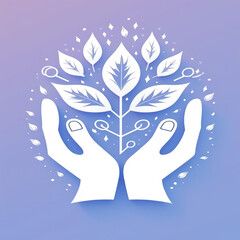 natural healing, botanical design, leafy plant, growth concept,