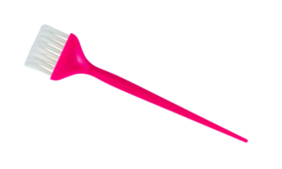 Pink hair coloring brush, isolated on a transparent background. This image is perfect for themes related to hair salons, beauty products, and DIY hair care.