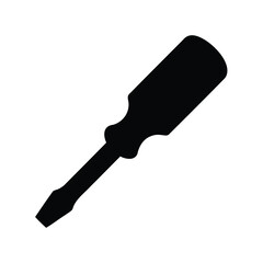 Silhouette of a flathead screwdriver, a common hand tool used for fastening