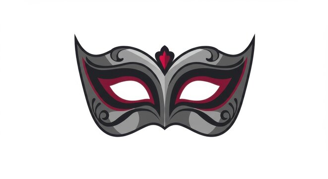 Elegant Venetian masquerade mask with intricate swirls and sophisticated design offers anonymity - Powered by Adobe