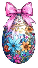 Ornate Easter egg with bow