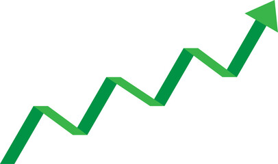 Green arrow graph showing upward trend and growth
