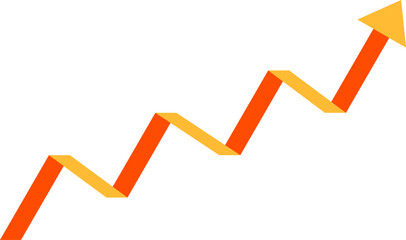 Upward trending zigzag arrow graph
