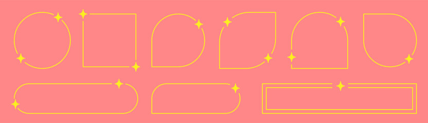 Elegant golden ornate frames on a soft pink background