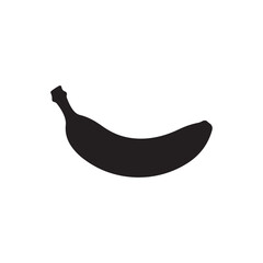 One banana vector silhouette flat illustration design on white background