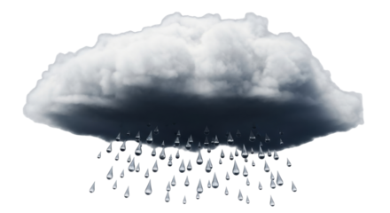 Isolated storm cloud with raindrops falling, forecast weather, meteorology theme picture