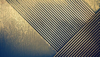 abstract metallic gold and blue striped texture with vertical lines and soft gradient light reflections creating a modern geometric background ideal for wallpaper banner or commercial design
