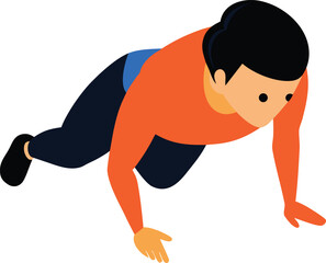 Man performing push up exercise silhouette