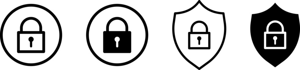 Security icons featuring padlocks and shields