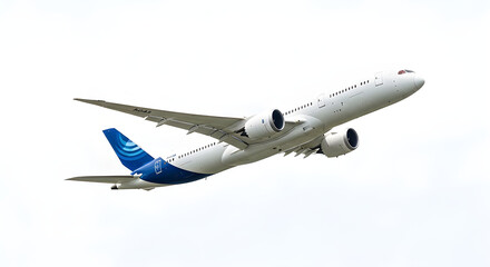 Obraz premium A modern aircraft gracefully taking off against a bright sky