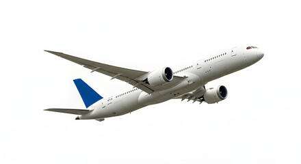 Obraz premium A modern passenger airplane soaring through the sky, representing travel and transport