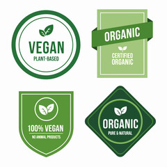 set of organic labels, Natural ingredients product label icon, vector illustration