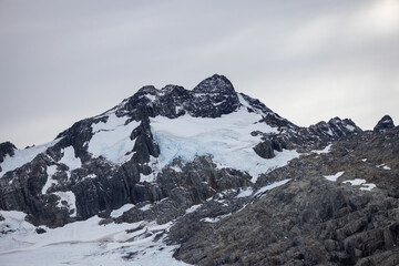 Mt. Brewster and the Brewster Glacier in Mt. Aspiring National Park in New Zealand