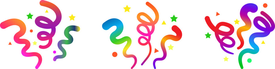 Colorful confetti and streamers bursting with celebration